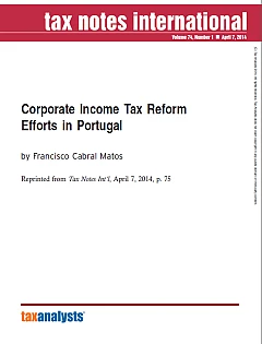 Corporate Income Tax Reform Efforts in Portugal