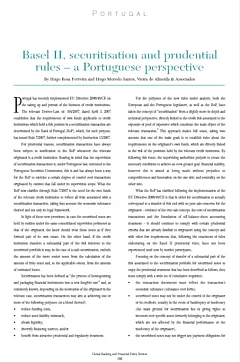 Basel II, securitisation and prudential rules - a Portuguese perspective 