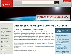 Annals of Air and Space Law: Vol. XL