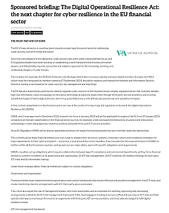 The Digital Operational Resilience Act: the next chapter for cyber resilience in the EU financial sector | Legal Business