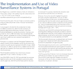 The implementation and use of video surveillance systems in Portugal (Nov.05) 